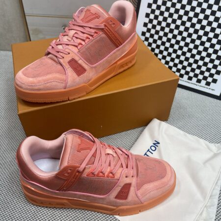 Louis Vuitton Trainer Couple's Suede Cowhide Leather Sports Shoes