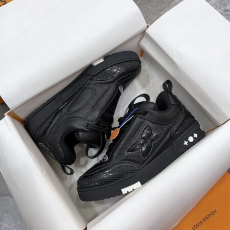 Louis Vuitton Trainer Litchi Patterned Calf Leather Sports Shoes