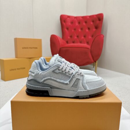 Louis Vuitton Trainer Maxi Couple's Classic Denim Sports Shoes