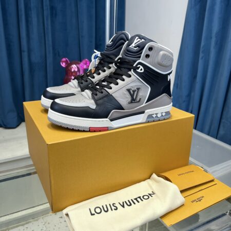 Louis Vuitton Men's Trainer Calf Cowhide High Top Sports Shoes