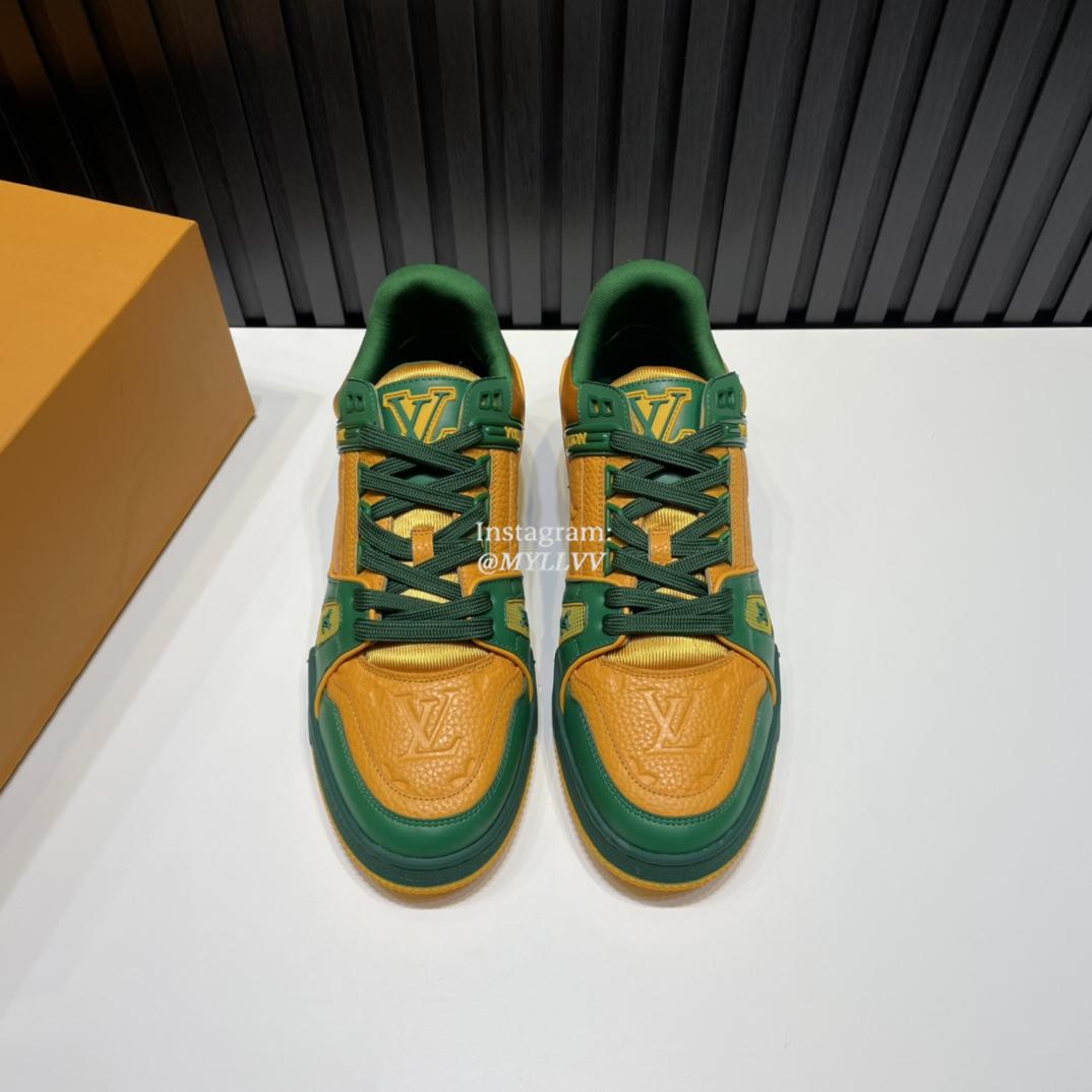 Louis Vuitton Men's Trainer Monogram Embossed Calf Leather Casual Sports Shoes - Image 2