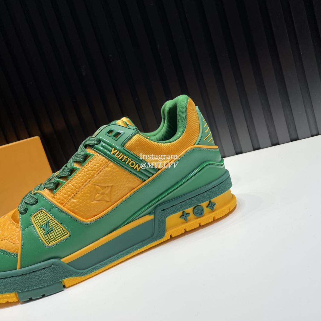 Louis Vuitton Men's Trainer Monogram Embossed Calf Leather Casual Sports Shoes - Image 5