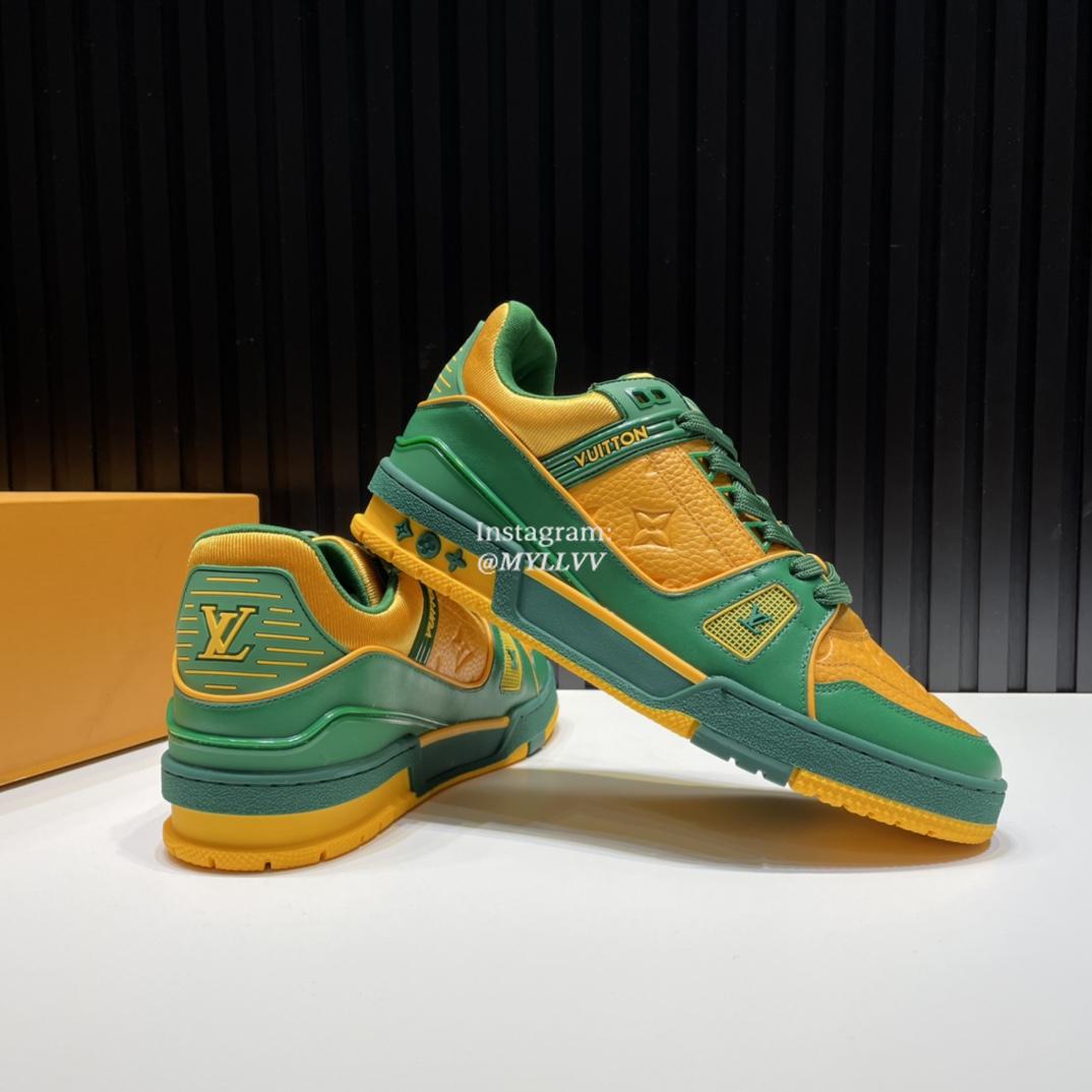 Louis Vuitton Men's Trainer Monogram Embossed Calf Leather Casual Sports Shoes - Image 6