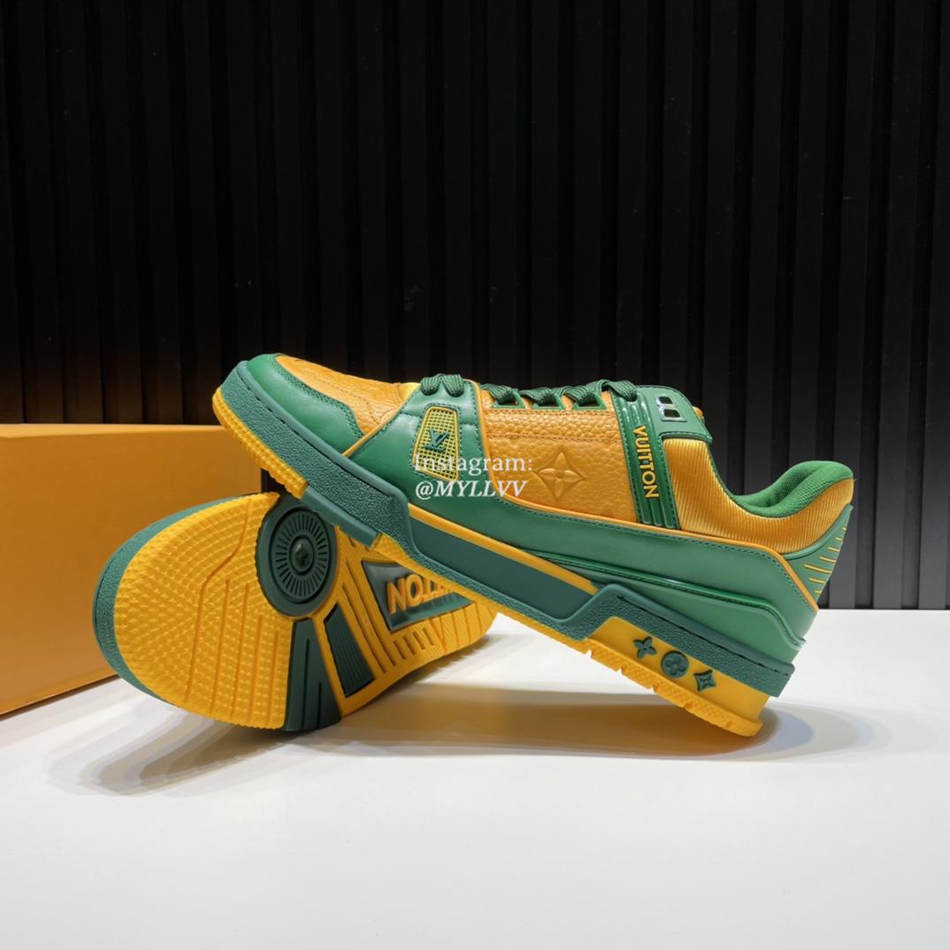 Louis Vuitton Men's Trainer Monogram Embossed Calf Leather Casual Sports Shoes - Image 7