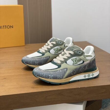 Louis Vuitton Men's 5D Printing Logo Patterne Cowhide Leather Casual Shoes