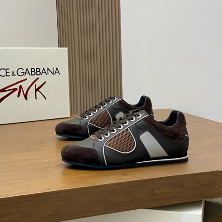 Dolce & Gabbana Logo Cushion Calf Leather Skateboard Shoes