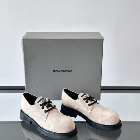 Balenciaga Soft Cowhide Leather Lace Up Derby Shoes