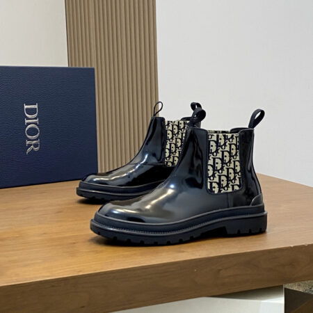 Christian Dior Autumn And Winter Men's Mid Cut Cowhide Short Boots