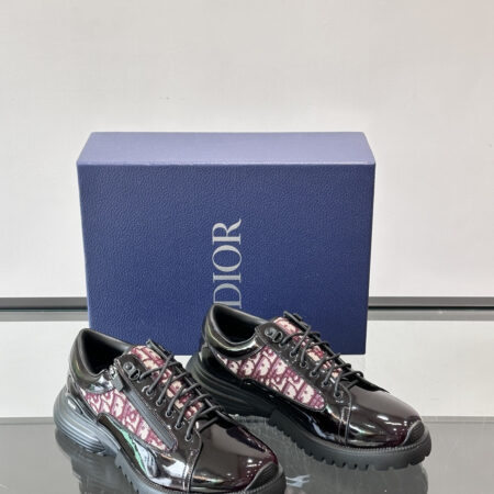 Christian Dior Combat Oblique Embroidered Calf Leather Derby Shoes