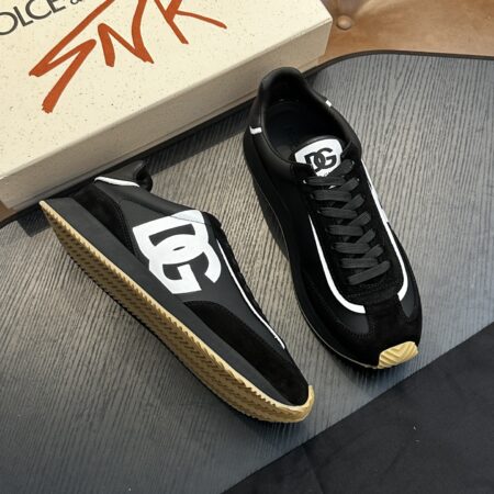 Dolce & Gabbana Cushion Calf Leather And Velvet Patchwork Sports Shoes