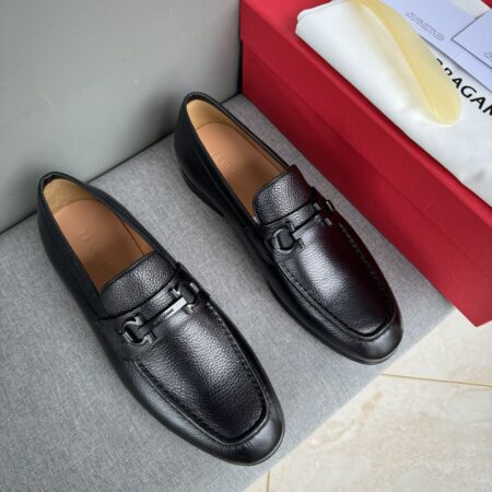 Salvatore Ferragamo Men's Litchi Patterned Cowhide Leather Formal Shoes