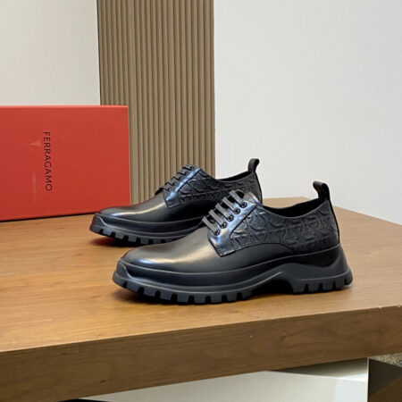 Salvatore Ferragamo Men's High Quality Cowhide Casual Formal Shoes