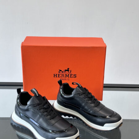 Hermes Good Quality Men's Calf Leather Casual Sports Shoes