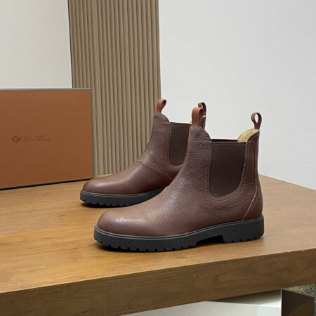 Loro Piana Men's Cowhide Leather Chelsea Ankle Boots