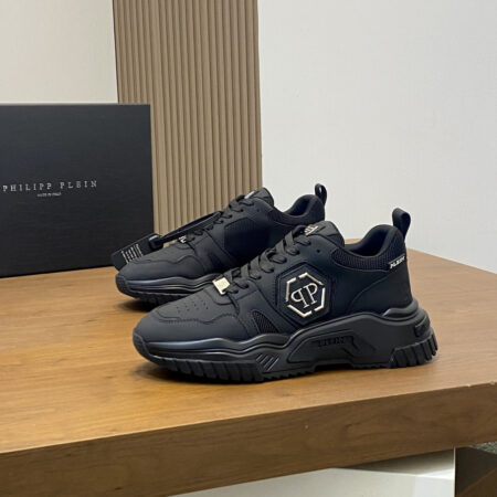 PhiliPP Plein Men's Cowhide Low Top Board Shoes