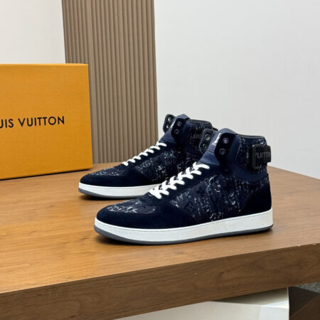 Louis Vuitton Rivoli Lychee Patterned Calf Leather High Top Sports Shoes