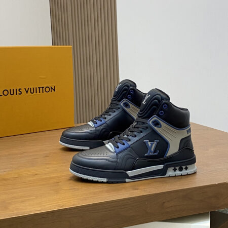 Louis Vuitton Men's Calf Leather High Top Casual Sports Shoes