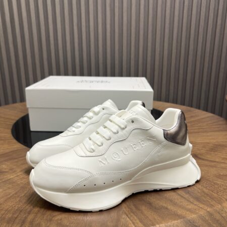 Alexander McQueen High Quality Cowhide Casual White Shoes