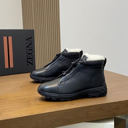 Ermenegildo Zegna Triple Stitch™ Vetta Cowhide Leather Wool Casual Shoes